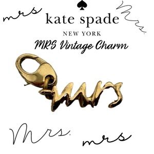 Kate Spade 12 KT Gold 'Mrs' Vintage Wedding Belles Charm (No Bracelet)